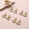 Niche Fanshaped Inlaid Zircon Titanium Steel Women's Earrings With Geometric Styling
