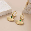 Niche Fanshaped Inlaid Zircon Titanium Steel Women's Earrings With Geometric Styling
