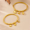 Niche Fashion Gold Plated Stainless Steel Marine Wind Bamboo Bracelet With Tropical Fish Starfish Butterfly Conch Patterns