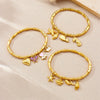 Niche Fashion Gold Plated Stainless Steel Marine Wind Bamboo Bracelet With Tropical Fish Starfish Butterfly Conch Patterns