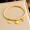 Niche Fashion Gold Plated Stainless Steel Marine Wind Bamboo Bracelet With Tropical Fish Starfish Butterfly Conch Patterns