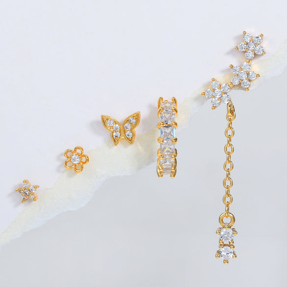 Niche Fashion Jewelry Set Women's Copper Animals Zodiac Zircon Earrings