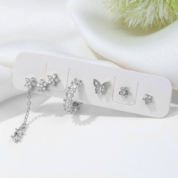 Niche Fashion Jewelry Set Women's Copper Animals Zodiac Zircon Earrings