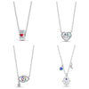 Niche Fashion Light Luxury Four Leaf Clover Devil Eye Guard Necklace Silver Plated Electroplated For Women