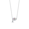 Niche Fashion Light Luxury Four Leaf Clover Devil Eye Guard Necklace Silver Plated Electroplated For Women