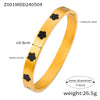 Niche Geometric Flower Shape Inlaid Shell 316L Stainless Steel Bracelet