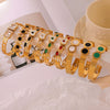Niche Geometric Hollow 316L Stainless Steel Goldplated Bracelet With Inlaid Diamond Design