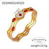 Niche Geometric Hollow 316L Stainless Steel Goldplated Bracelet With Inlaid Diamond Design