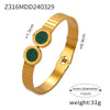 Niche Geometric Hollow 316L Stainless Steel Goldplated Bracelet With Inlaid Diamond Design