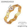 Niche Geometric Hollow 316L Stainless Steel Goldplated Bracelet With Inlaid Diamond Design