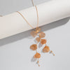 Niche Ginkgo Leaf Tassel Necklace For Women Iron And Alloy Geometric Pattern Snake Bone Chain