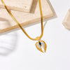 Niche Personality Diamond Wings Titanium Steel Gold Plated Pendant Necklace With Geometric Design
