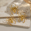 Niche Spider Animal Zodiac Stainless Steel Earrings And Rings For Girls With Electroplating Design