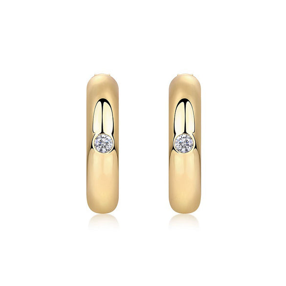 Niche Style Fashion Earrings S925 Silver Moissanite Geometric Design Set With Diamonds