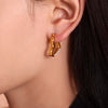 Niche Style Heartshaped Imitation Pearl 316L Stainless Steel Electroplated Earrings For Women