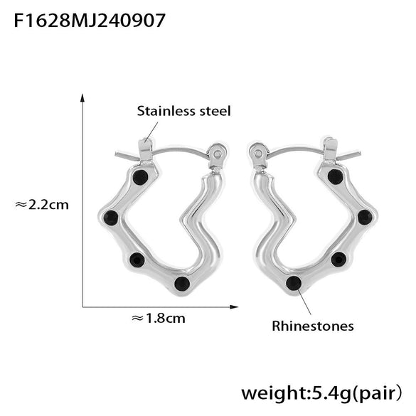 Niche Style Heartshaped Imitation Pearl 316L Stainless Steel Electroplated Earrings For Women