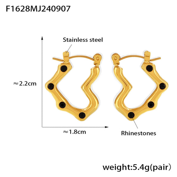 Niche Style Heartshaped Imitation Pearl 316L Stainless Steel Electroplated Earrings For Women