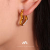 Niche Style Heartshaped Imitation Pearl 316L Stainless Steel Electroplated Earrings For Women