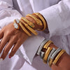 Niche Style Opening Bracelet Geometric Design Inlaid Zircon Goose Throat Shape 316L Stainless Steel Electroplated Jewelry