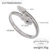 Niche Style Opening Bracelet Geometric Design Inlaid Zircon Goose Throat Shape 316L Stainless Steel Electroplated Jewelry
