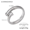 Niche Style Opening Bracelet Geometric Design Inlaid Zircon Goose Throat Shape 316L Stainless Steel Electroplated Jewelry