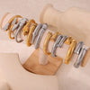 Niche Style Opening Bracelet Geometric Design Inlaid Zircon Goose Throat Shape 316L Stainless Steel Electroplated Jewelry