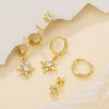 Niche Style Star Shape Copper Earrings Set With Zircon For Women