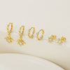 Niche Style Star Shape Copper Earrings Set With Zircon For Women