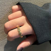 Fashion Trendy Index Finger Ring Retro Gold Ring Women's Simple Cold Style Jewelry