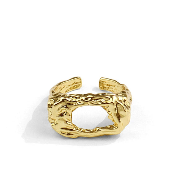 Fashion Trendy Index Finger Ring Retro Gold Ring Women's Simple Cold Style Jewelry
