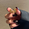 Fashion Trendy Index Finger Ring Retro Gold Ring Women's Simple Cold Style Jewelry