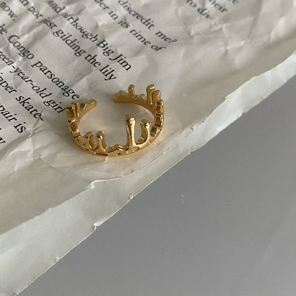 Fashion Trendy Index Finger Ring Retro Gold Ring Women's Simple Cold Style Jewelry