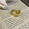 Fashion Trendy Index Finger Ring Retro Gold Ring Women's Simple Cold Style Jewelry