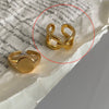 Fashion Trendy Index Finger Ring Retro Gold Ring Women's Simple Cold Style Jewelry