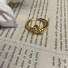 Fashion Trendy Index Finger Ring Retro Gold Ring Women's Simple Cold Style Jewelry
