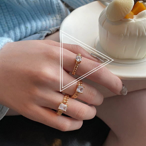 Fashion Trendy Index Finger Ring Retro Gold Ring Women's Simple Cold Style Jewelry