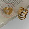 Fashion Trendy Index Finger Ring Retro Gold Ring Women's Simple Cold Style Jewelry