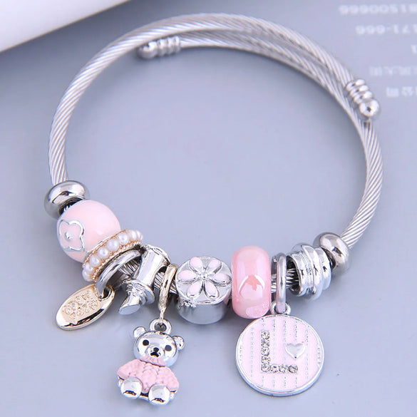 Gooddiy Wholesale Jewelry Fashion Cute Bear Multi-Element Pendant Bracelet