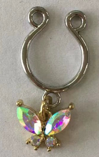 Nipple Ring Snakeshaped Butterfly Devil's Eye Constellation Pattern Titanium Alloy Electroplated Unisex