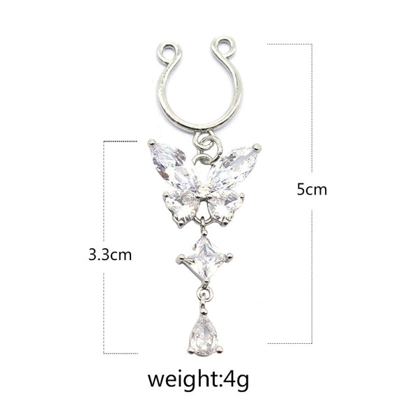 Nipple Ring Snakeshaped Butterfly Devil's Eye Constellation Pattern Titanium Alloy Electroplated Unisex