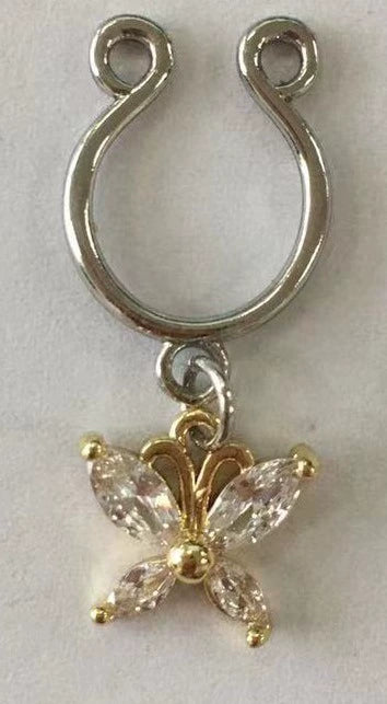 Nipple Ring Snakeshaped Butterfly Devil's Eye Constellation Pattern Titanium Alloy Electroplated Unisex