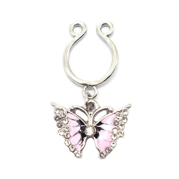 Nipple Ring Snakeshaped Butterfly Devil's Eye Constellation Pattern Titanium Alloy Electroplated Unisex