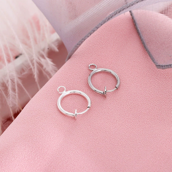 No Piercing Spring Ear Clip Circle Metal Earrings Jewelry Diy Handmade Electroplated