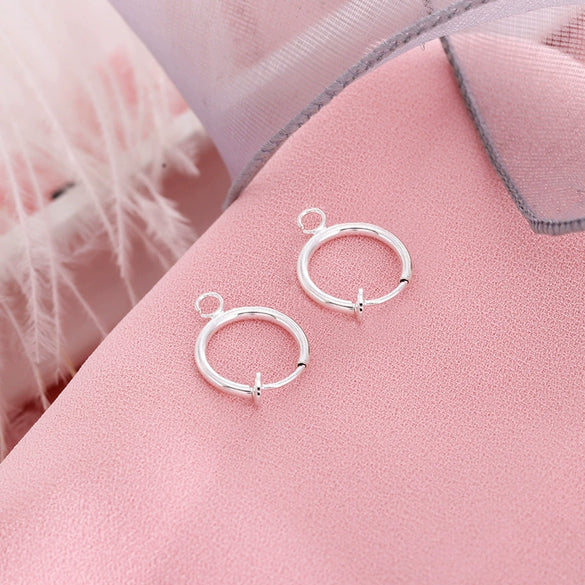 No Piercing Spring Ear Clip Circle Metal Earrings Jewelry Diy Handmade Electroplated