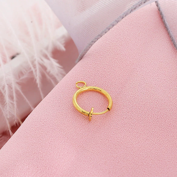 No Piercing Spring Ear Clip Circle Metal Earrings Jewelry Diy Handmade Electroplated