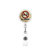 No Smoking Reminder Patch Retractable Clip Badge Key Chain In Abs Material With Modern Art Style