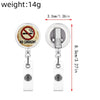 No Smoking Reminder Patch Retractable Clip Badge Key Chain In Abs Material With Modern Art Style