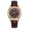Non Mechanical Quartz Belt Watch For Men And Women Alloy Case Imitation Leather Strap Stainless Steel Clasp Round Dial Business Style