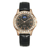 Non Mechanical Quartz Belt Watch For Men And Women Alloy Case Imitation Leather Strap Stainless Steel Clasp Round Dial Business Style