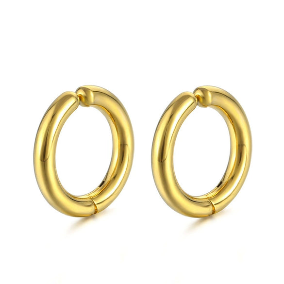 Non Pierced Ear Clip Earrings Titanium Steel Geometric Polished Fashion Simple Unisex